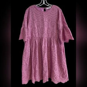 Ces Femme Lavender Eyelet Dress Size Large